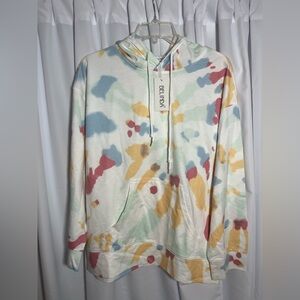 NWT BELINDA White Tie Dye Hoodie size XL